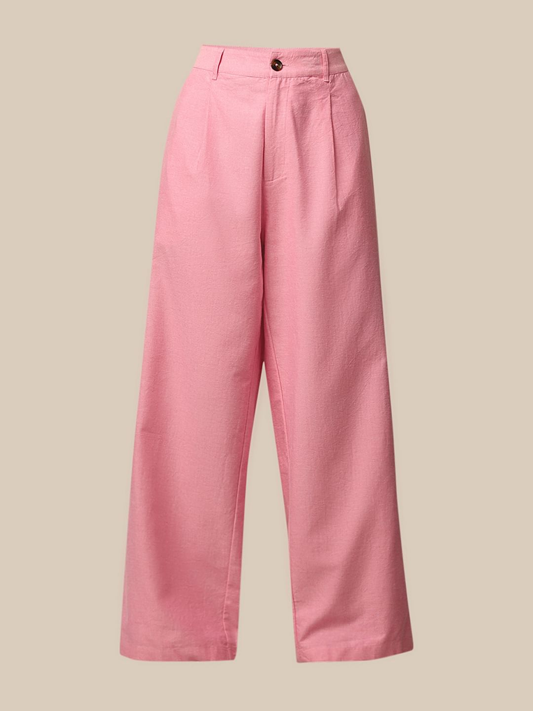 Zara pink Oxford pants back view
