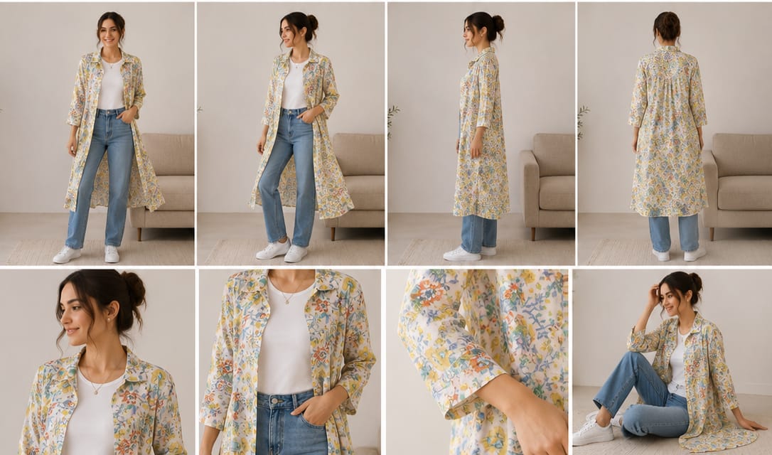 MAX Floral Print Shirt Dress - front view