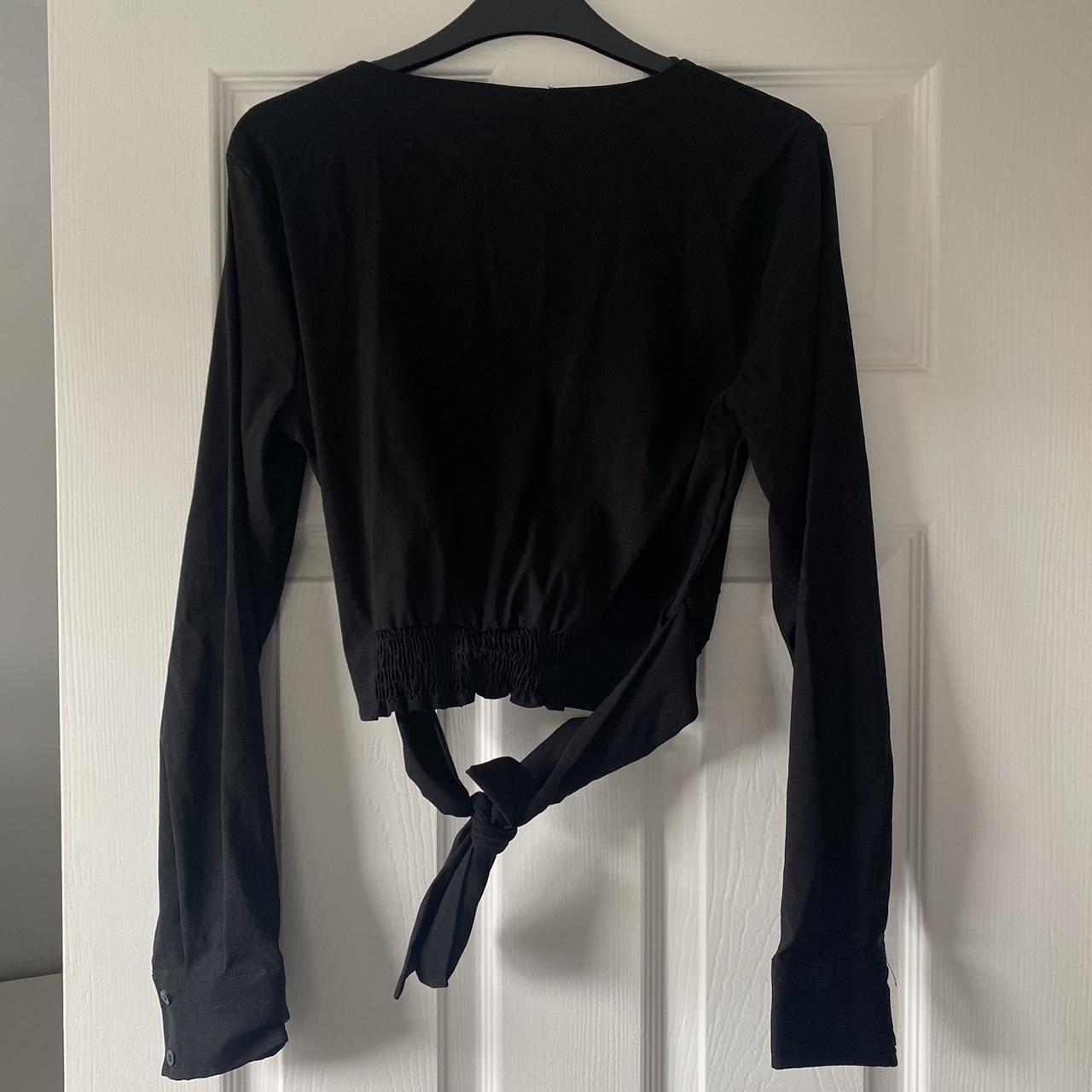 Zara black crop top second front view