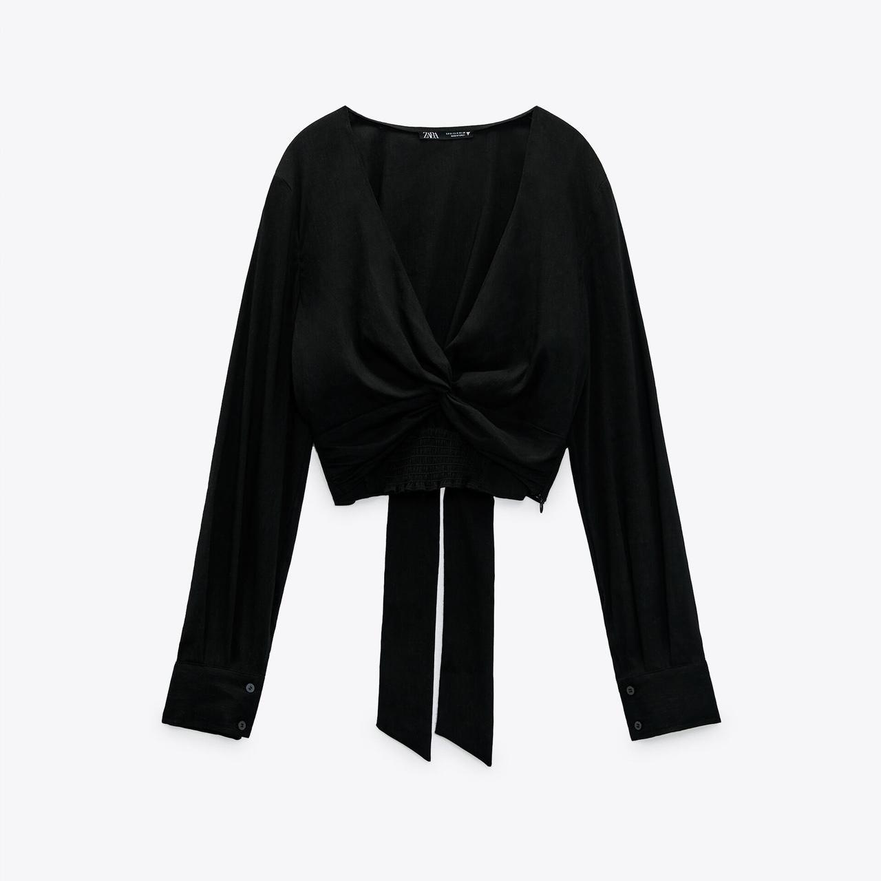 Zara black crop top back view