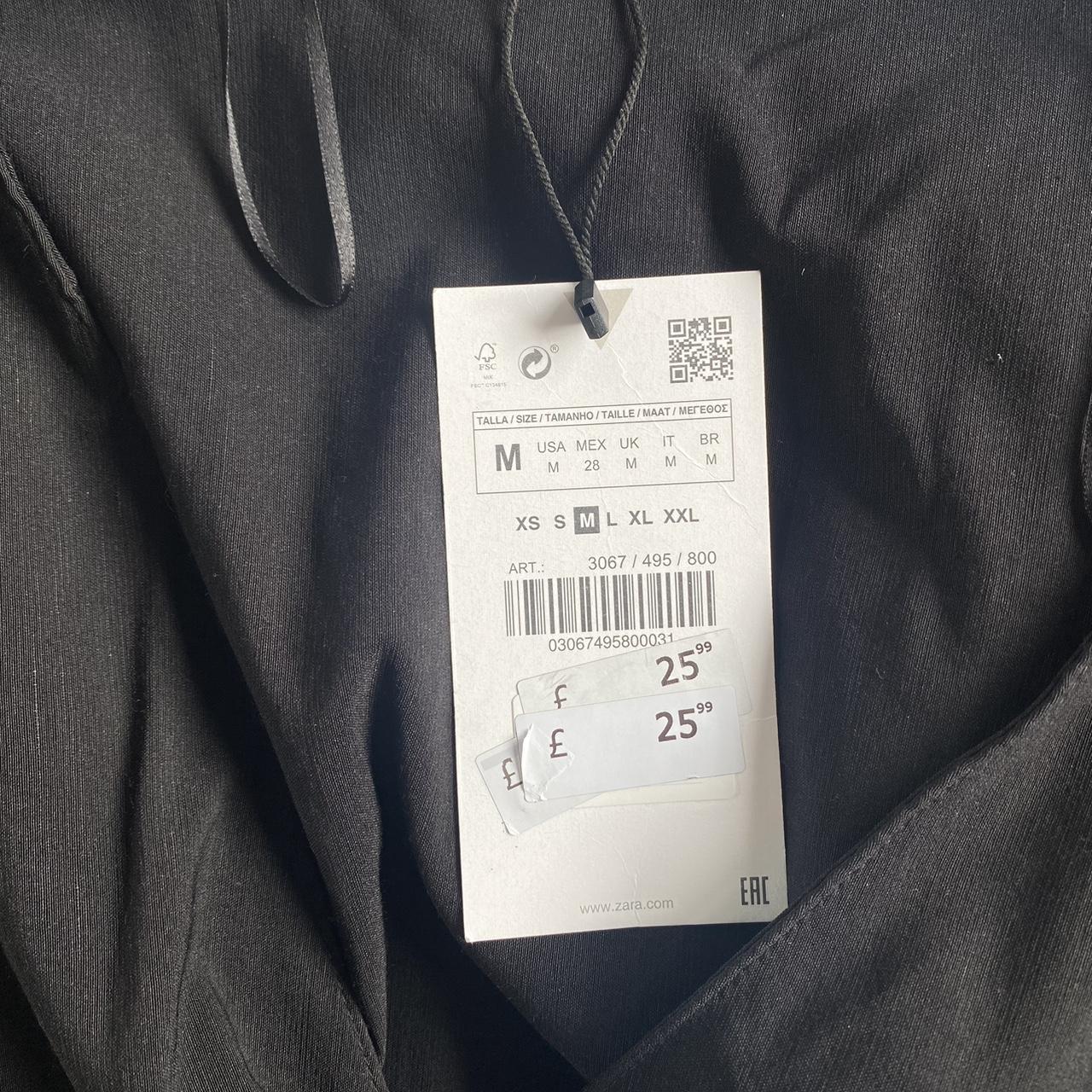 Zara black crop top flat lay front