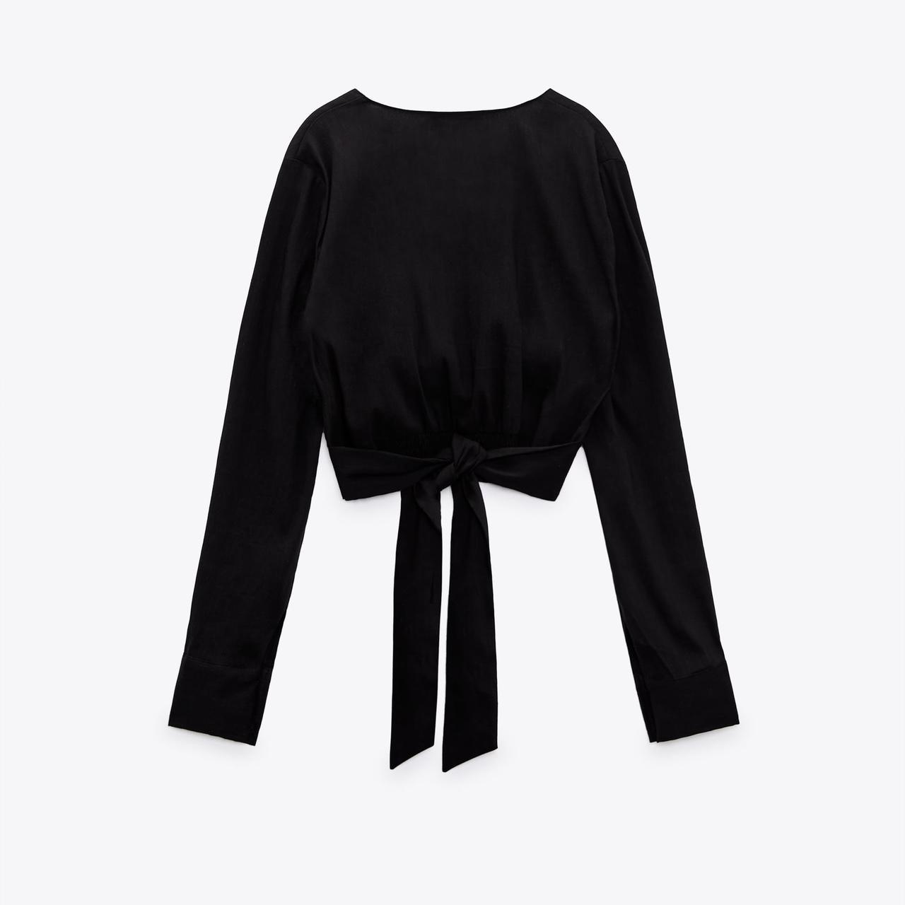 Zara black crop top flat lay back
