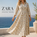 فستان قميص بطبعة زهور من ZARA | ‏2XL